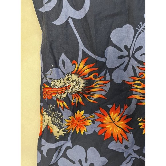 Hilo Hattie Dragons Hawaiian Shirt Mens Large Serpents Flowers Tropical - Picture 7 of 9